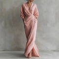 Grit | Damen Langarm Maxikleid Elegant