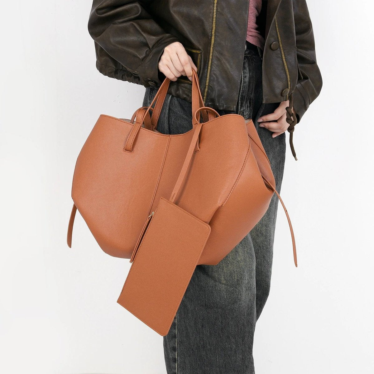 Lena | Großzügige Damen Laptoptasche Kunstleder Vintage-Stil
