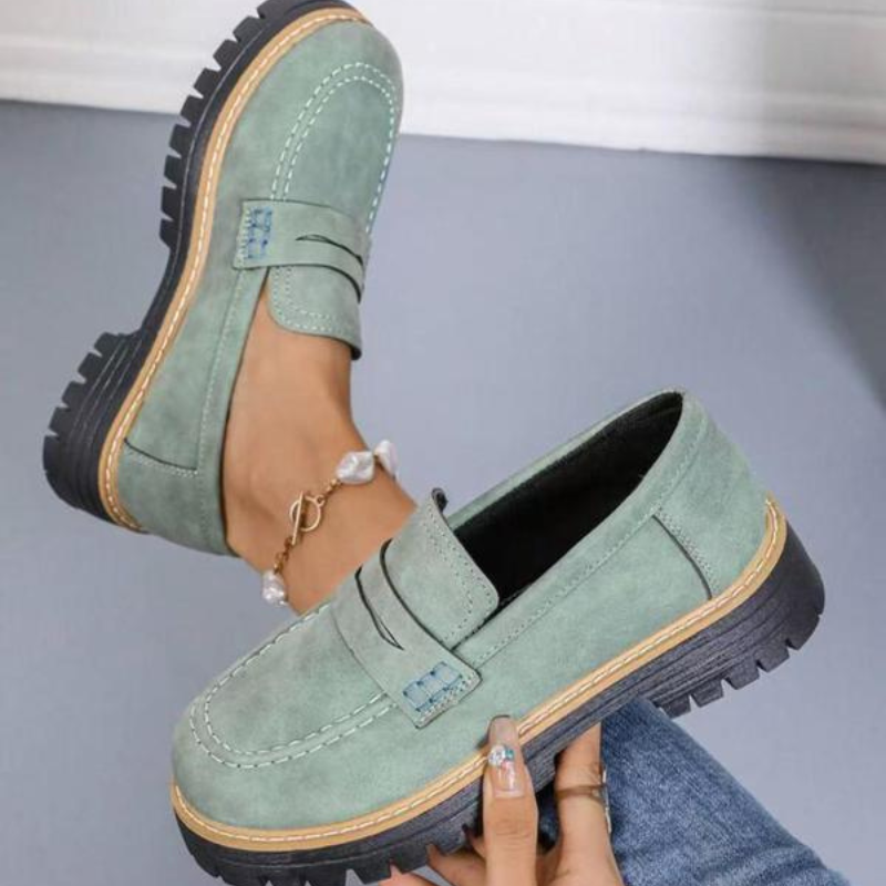 Gudrun | Damen Platform Loafer mit rutschfester Sohle