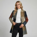 Figurbetonter Long Blazer für Damen mit Stehkragen im Mantel Stil