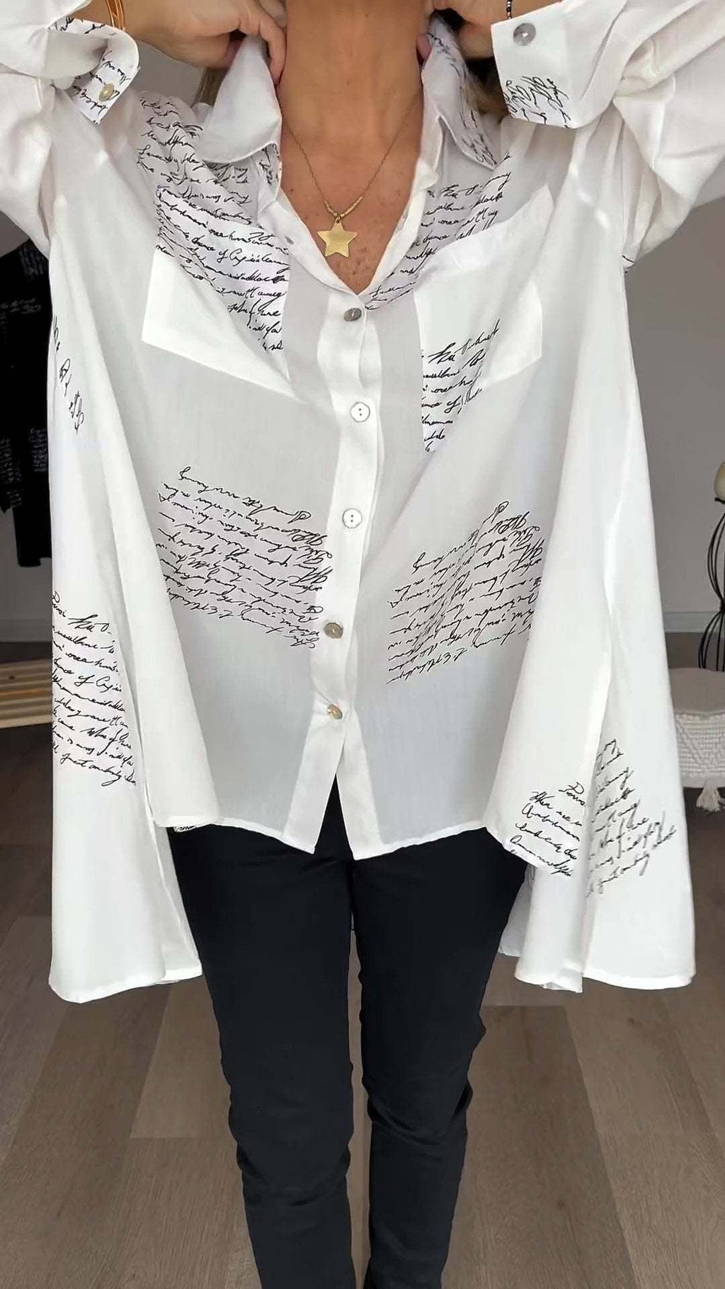 Emilia | Handgeschriebenes Button-Up Hemd Leinen hemd