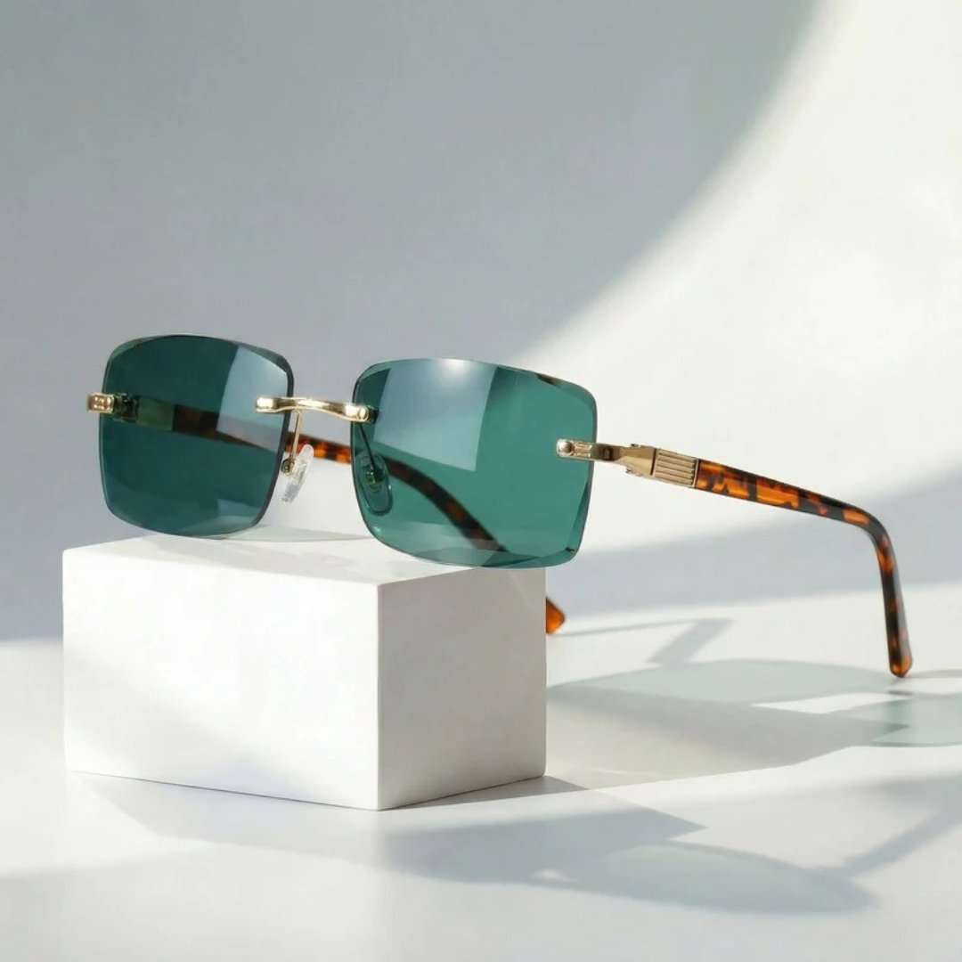 Hazel | Herren Sonnenbrille Randlos Retro Leicht