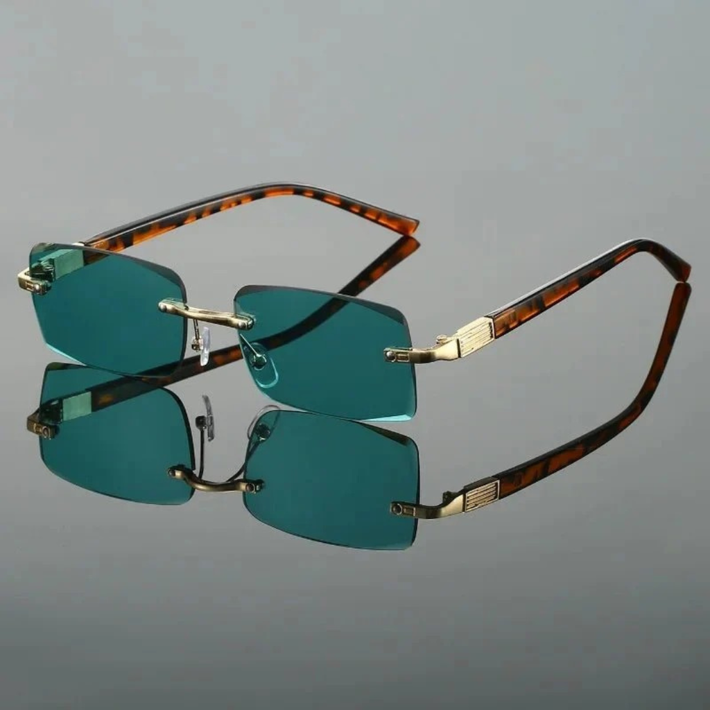 Hazel | Herren Sonnenbrille Randlos Retro Leicht