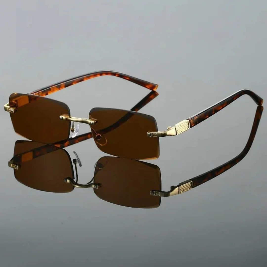 Hazel | Herren Sonnenbrille Randlos Retro Leicht