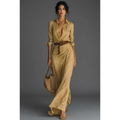 Heide | Damen Elegantes Wickel Maxikleid