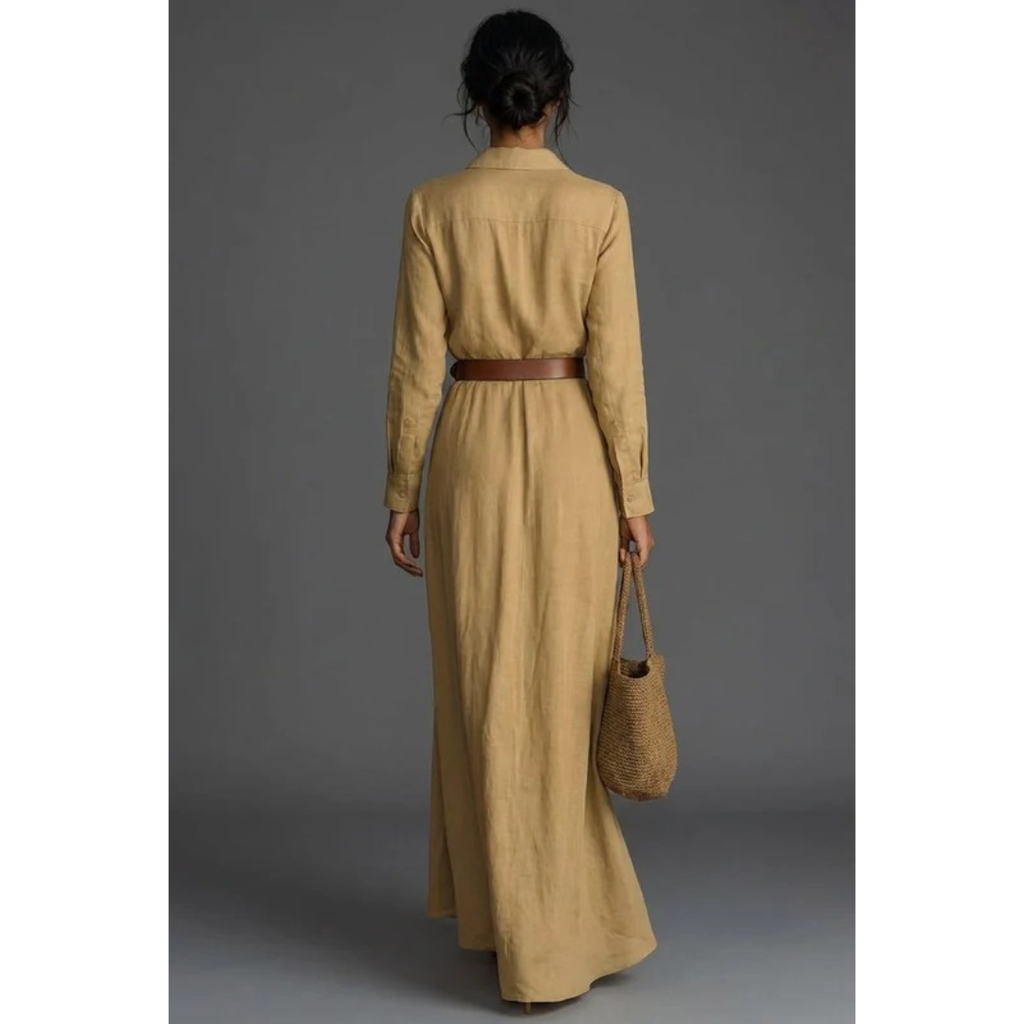 Heide | Damen Elegantes Wickel Maxikleid