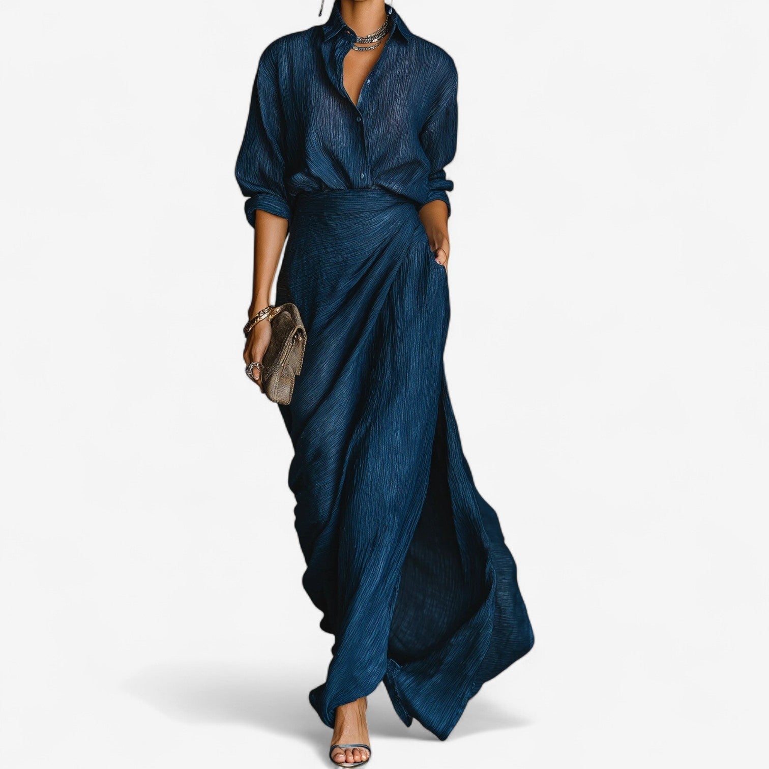 Isabella | Hemdblusen Maxikleid für Herbst