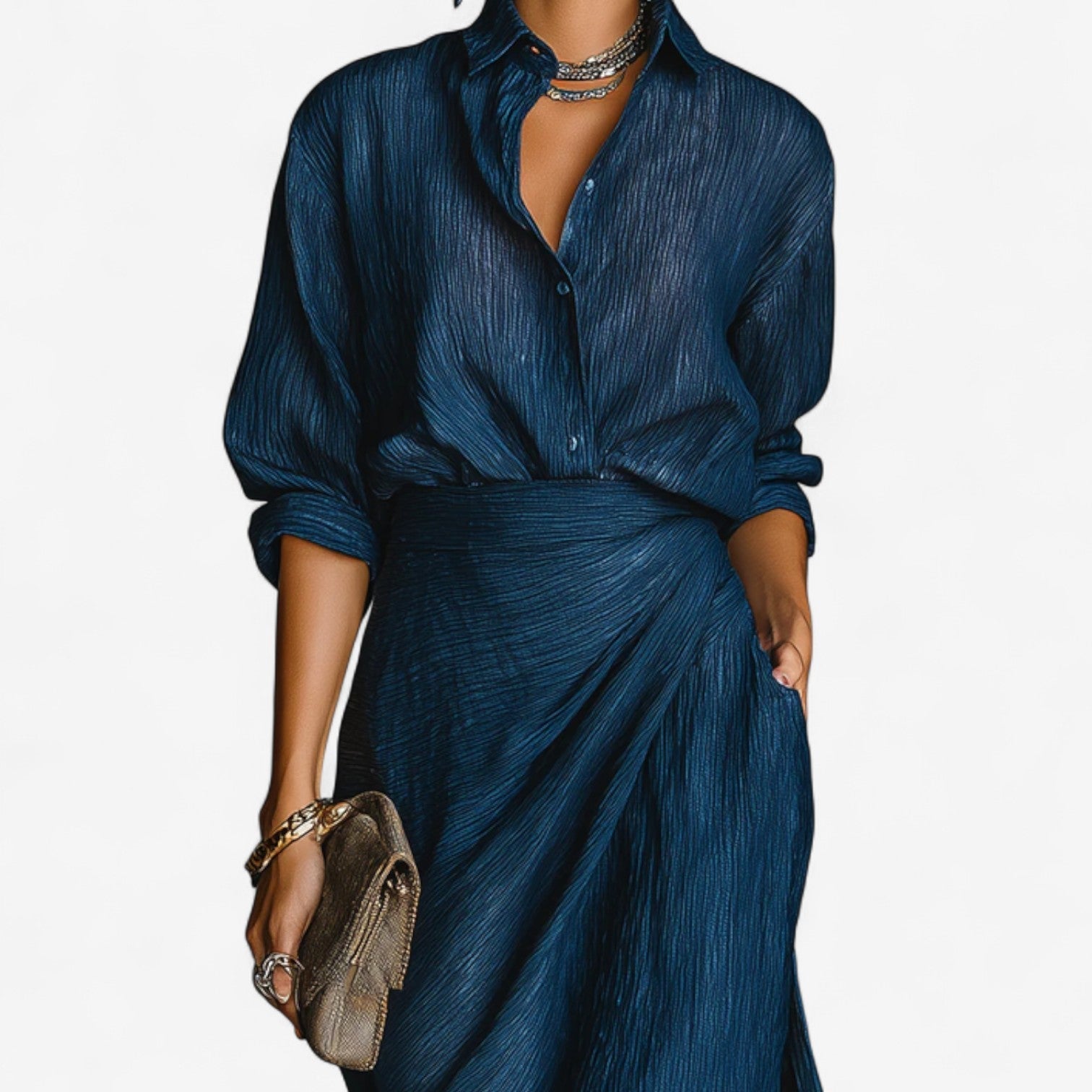 Isabella | Hemdblusen Maxikleid für Herbst