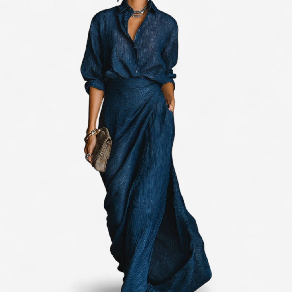 Isabella | Hemdblusen Maxikleid für Herbst