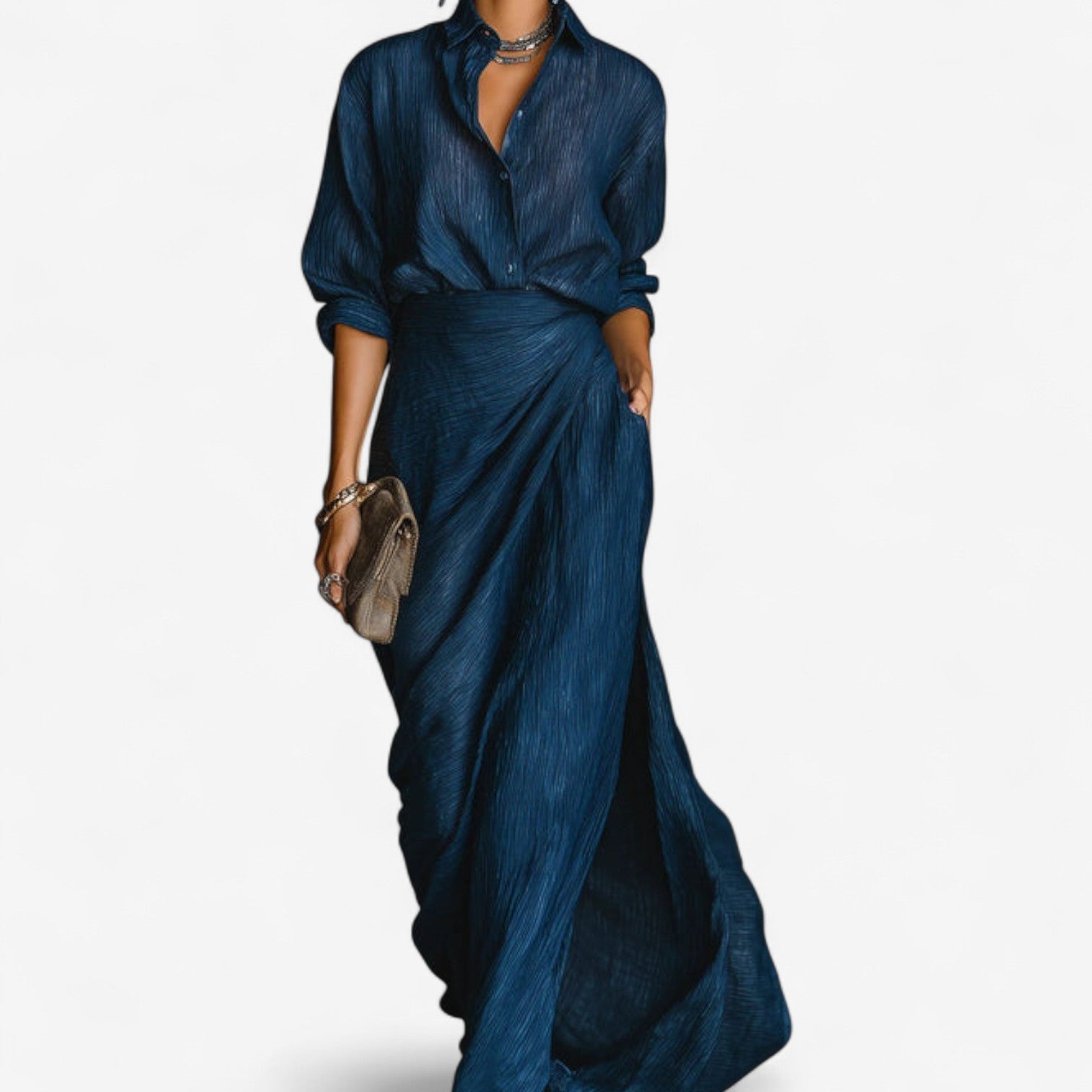 Isabella | Hemdblusen Maxikleid für Herbst