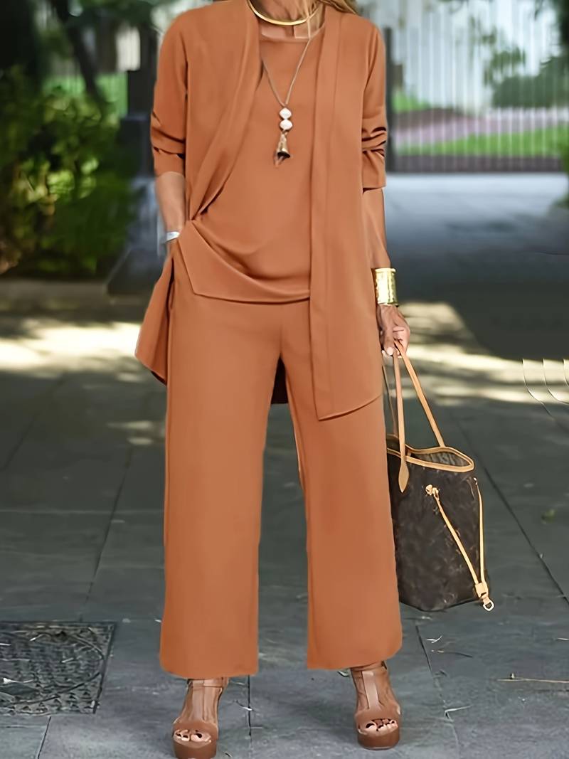 Henriette | Damen Dreiteiler Set mit Weiter Hose