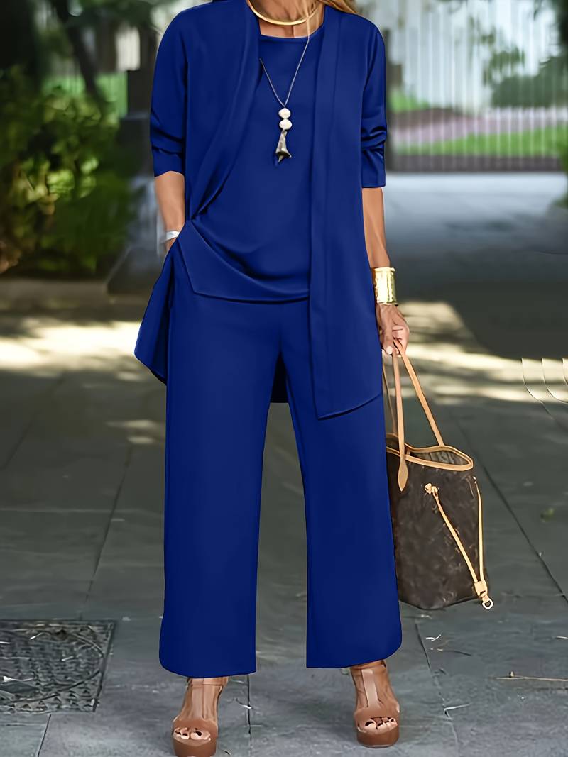 Henriette | Damen Dreiteiler Set mit Weiter Hose