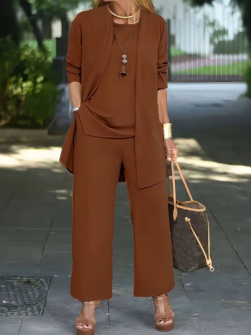 Henriette | Damen Dreiteiler Set mit Weiter Hose