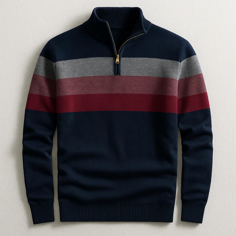 Henry | Herren Baumwoll Pullover mit Reißverschluss
