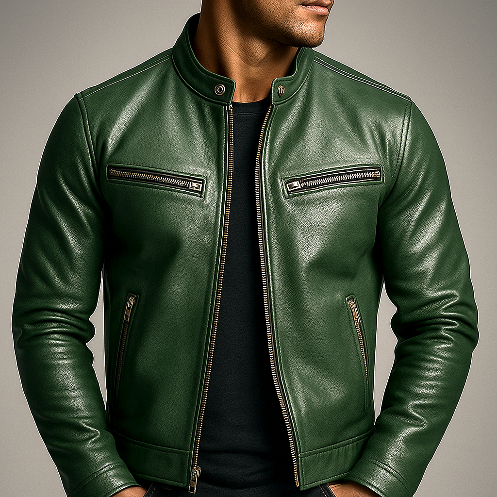 Paul | Herren Jacke mit Ledernähten im Blazer-Schnitt