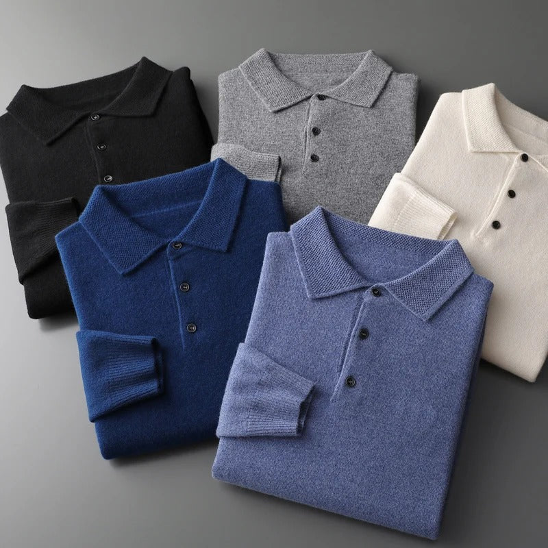 Emil | Herren Kaschmir Business Pullover Polostil