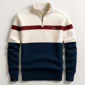 Theo | Herren Klassischer Baumwollpullover mit Viertelzip