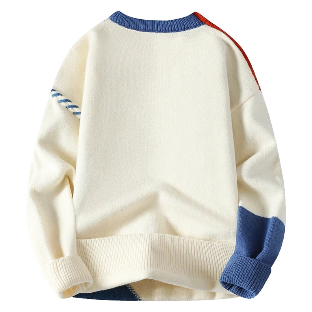 Ben | Herren Kunstvoller Patchwork Pullover für Herbst