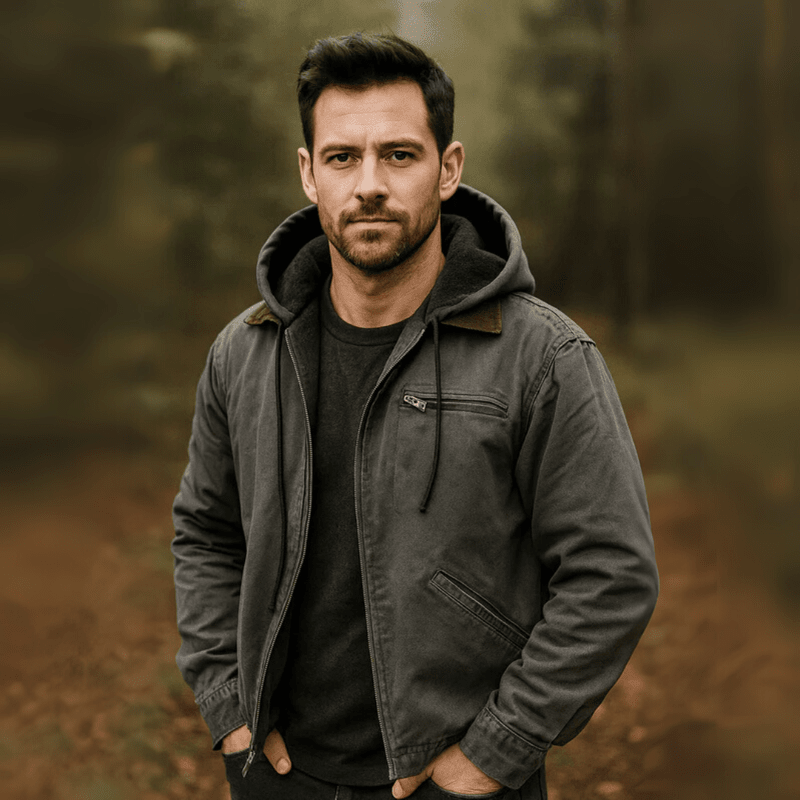 Lukas | Herren Lederjacke im Urban-Stil mit Kapuze