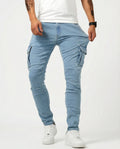 Paul | Herren Moderne Elastische Cargo-Hose Slim