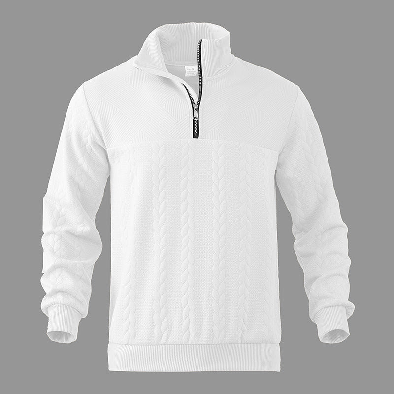 David | Herren Pullover Zopfstrick mit Viertelreißverschluss
