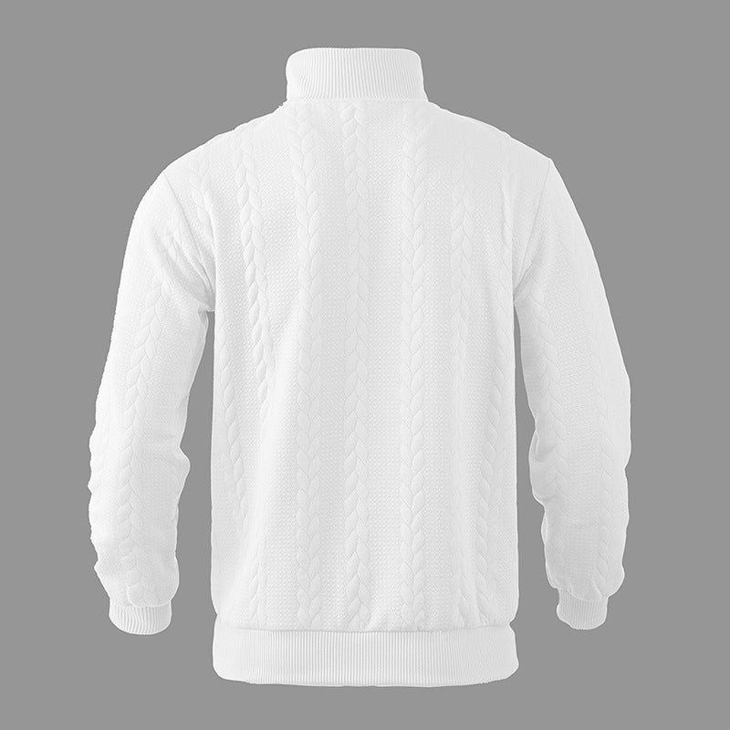 David | Herren Pullover Zopfstrick mit Viertelreißverschluss