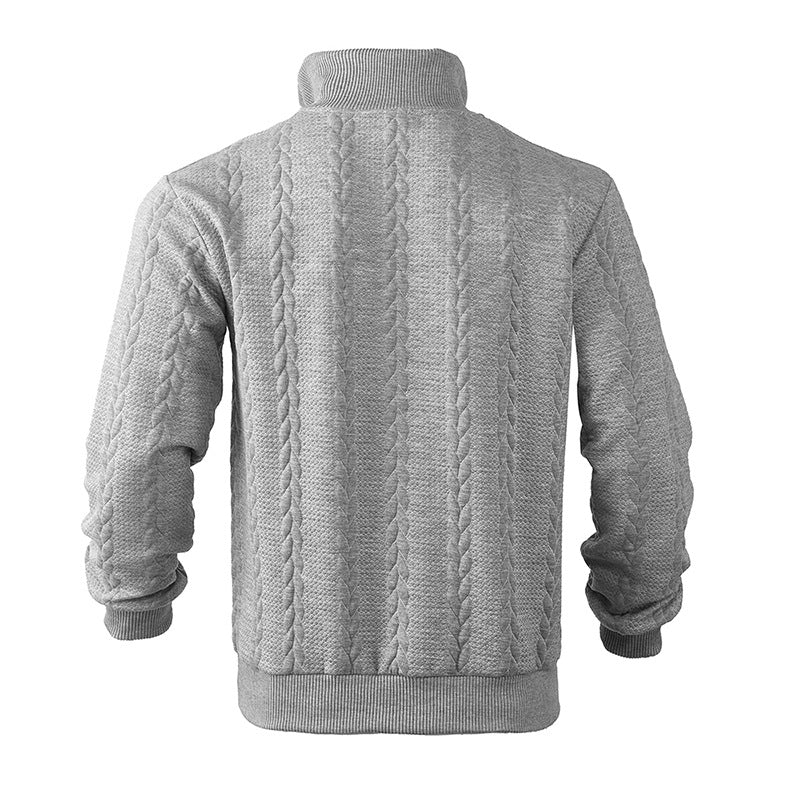David | Herren Pullover Zopfstrick mit Viertelreißverschluss