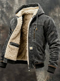 Felix | Herren Sherpa Thermojacke im Vintage-Stil