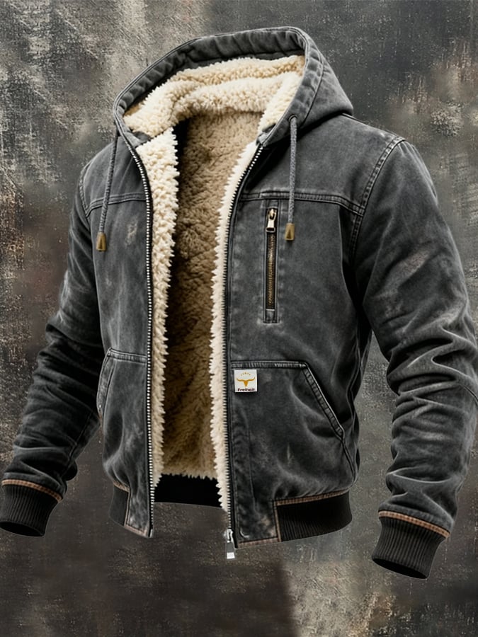 Felix | Herren Sherpa Thermojacke im Vintage-Stil