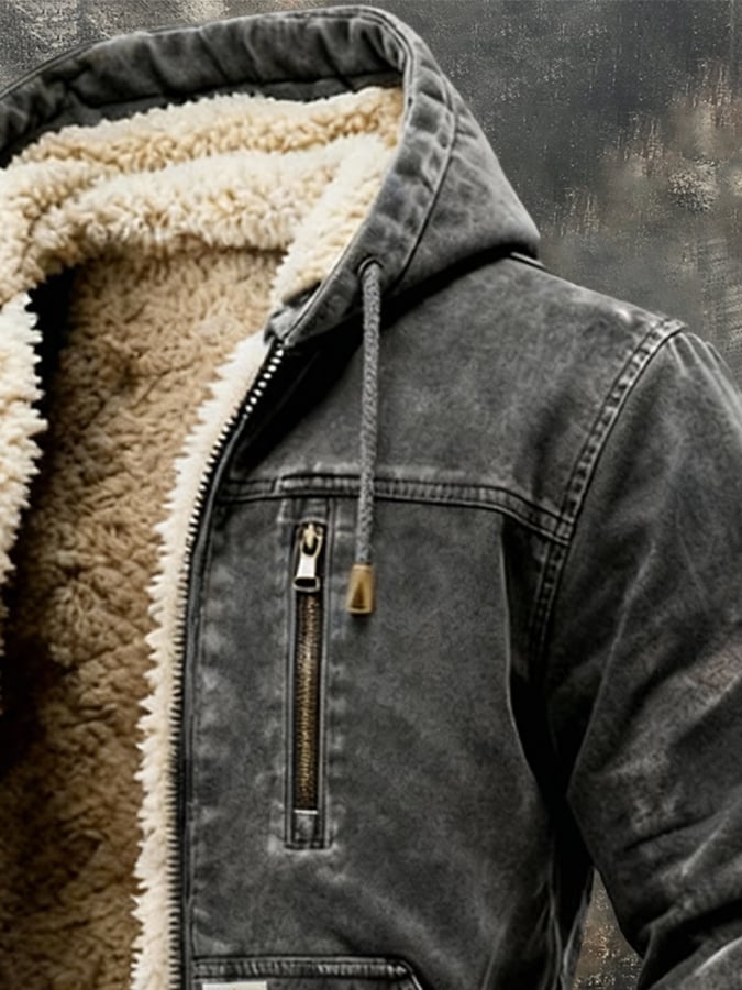 Felix | Herren Sherpa Thermojacke im Vintage-Stil