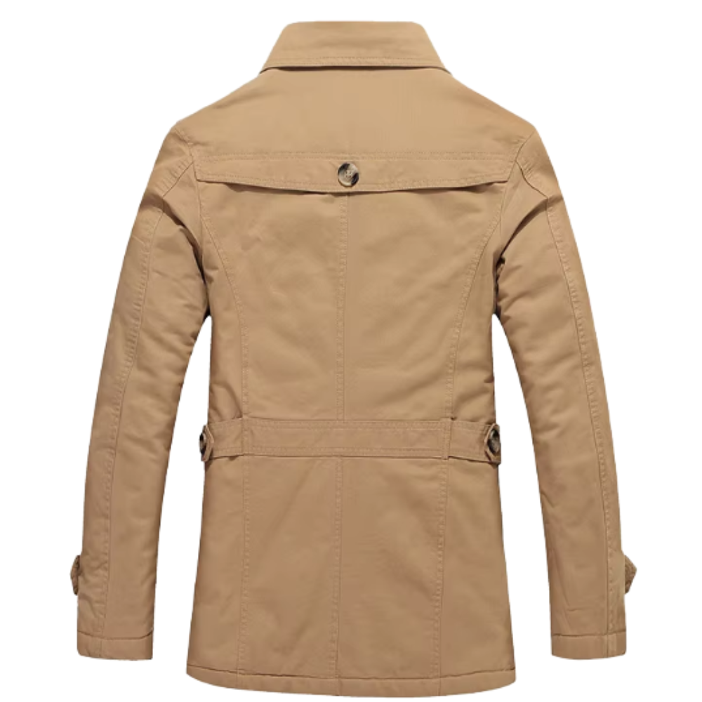 Fabian | Herren Trench-Jacke gepolstert klassischer Schnitt