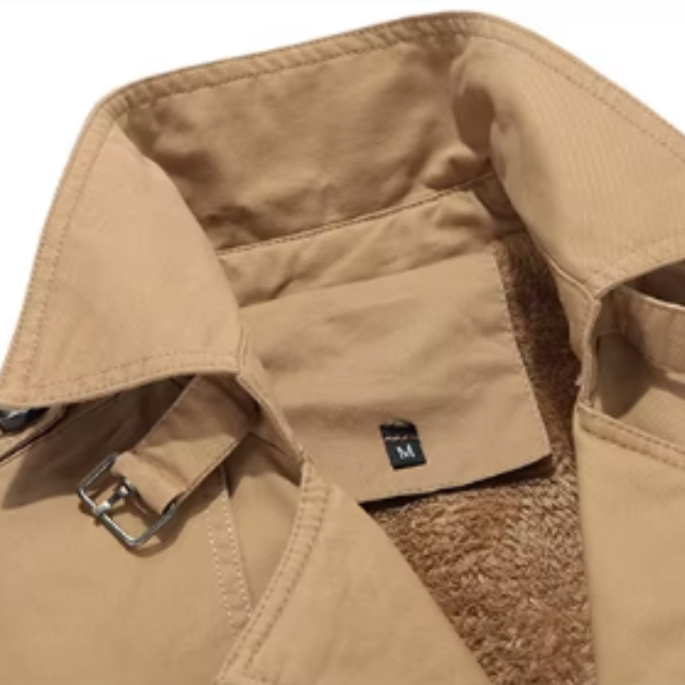 Fabian | Herren Trench-Jacke gepolstert klassischer Schnitt