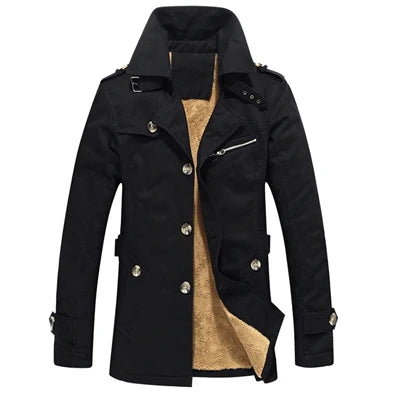 Fabian | Herren Trench-Jacke gepolstert klassischer Schnitt