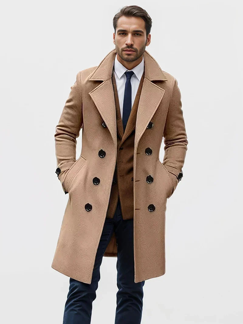 Jonas | Herren Trench Mantel Gefüttert Langschnitt