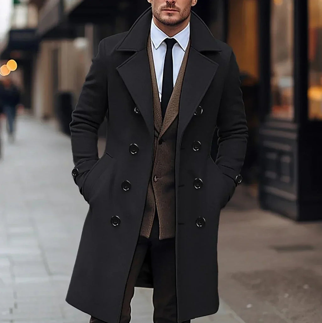 Jonas | Herren Trench Mantel Gefüttert Langschnitt