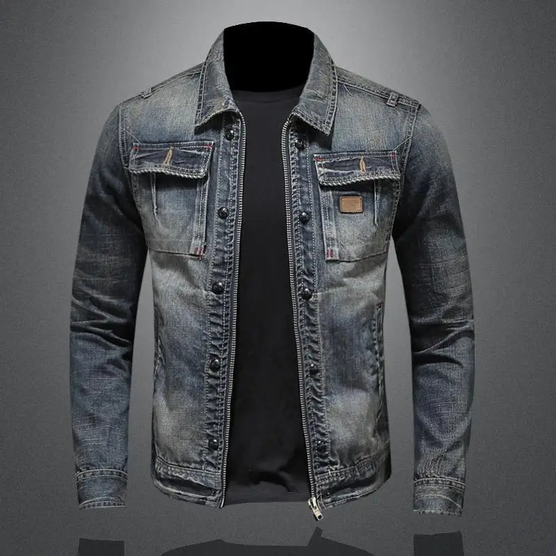 Max | Herren Vintage Denimjacke im klassischen Retro-Stil