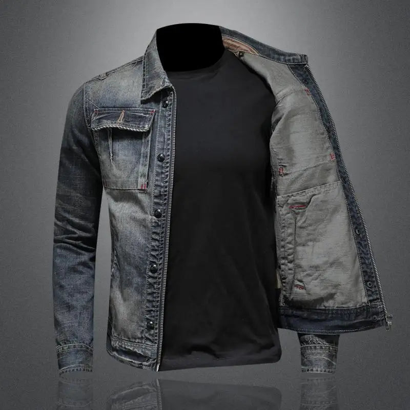 Max | Herren Vintage Denimjacke im klassischen Retro-Stil