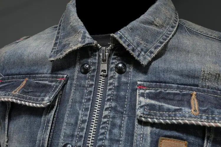 Max | Herren Vintage Denimjacke im klassischen Retro-Stil