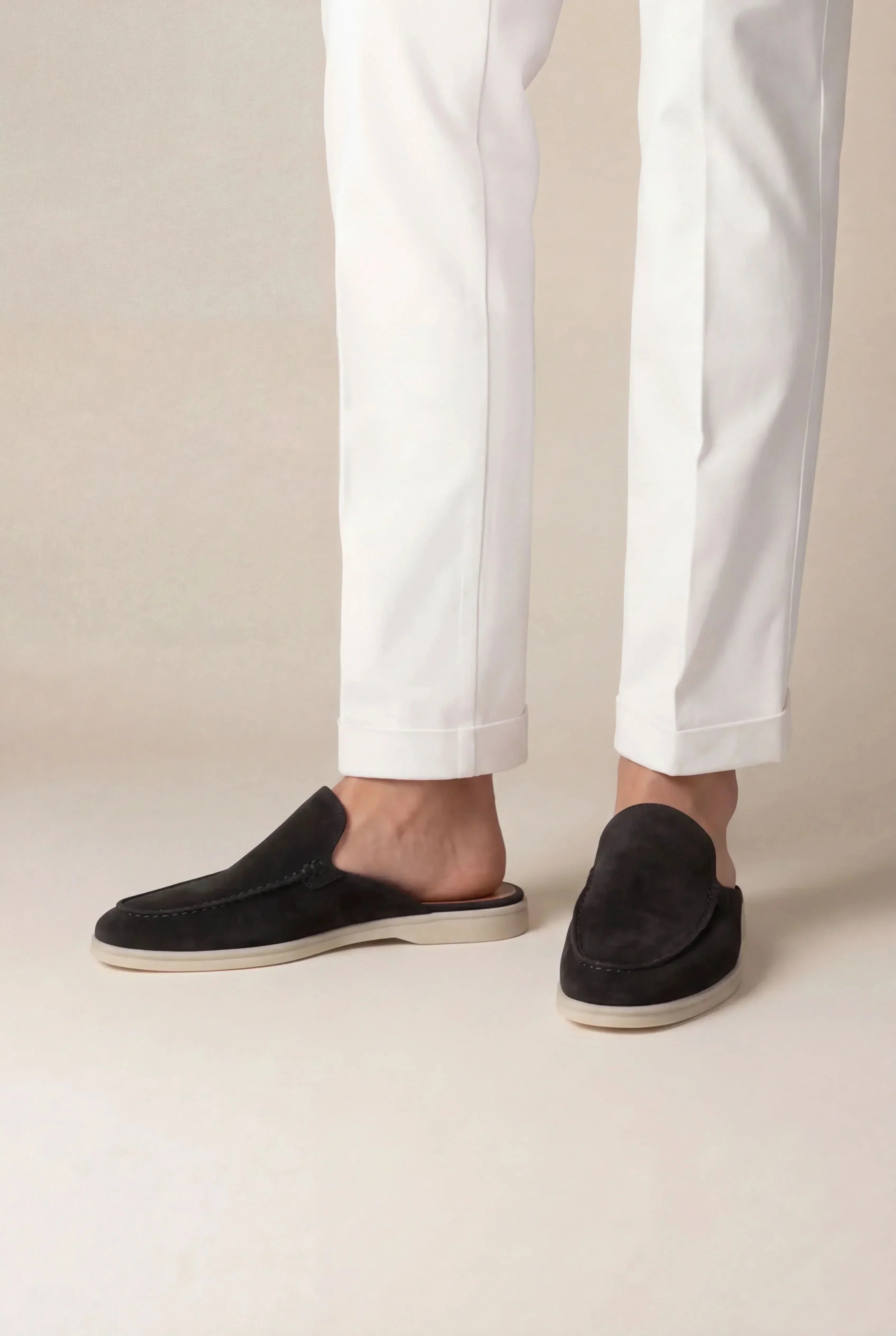 Black Suede Yacht Mule