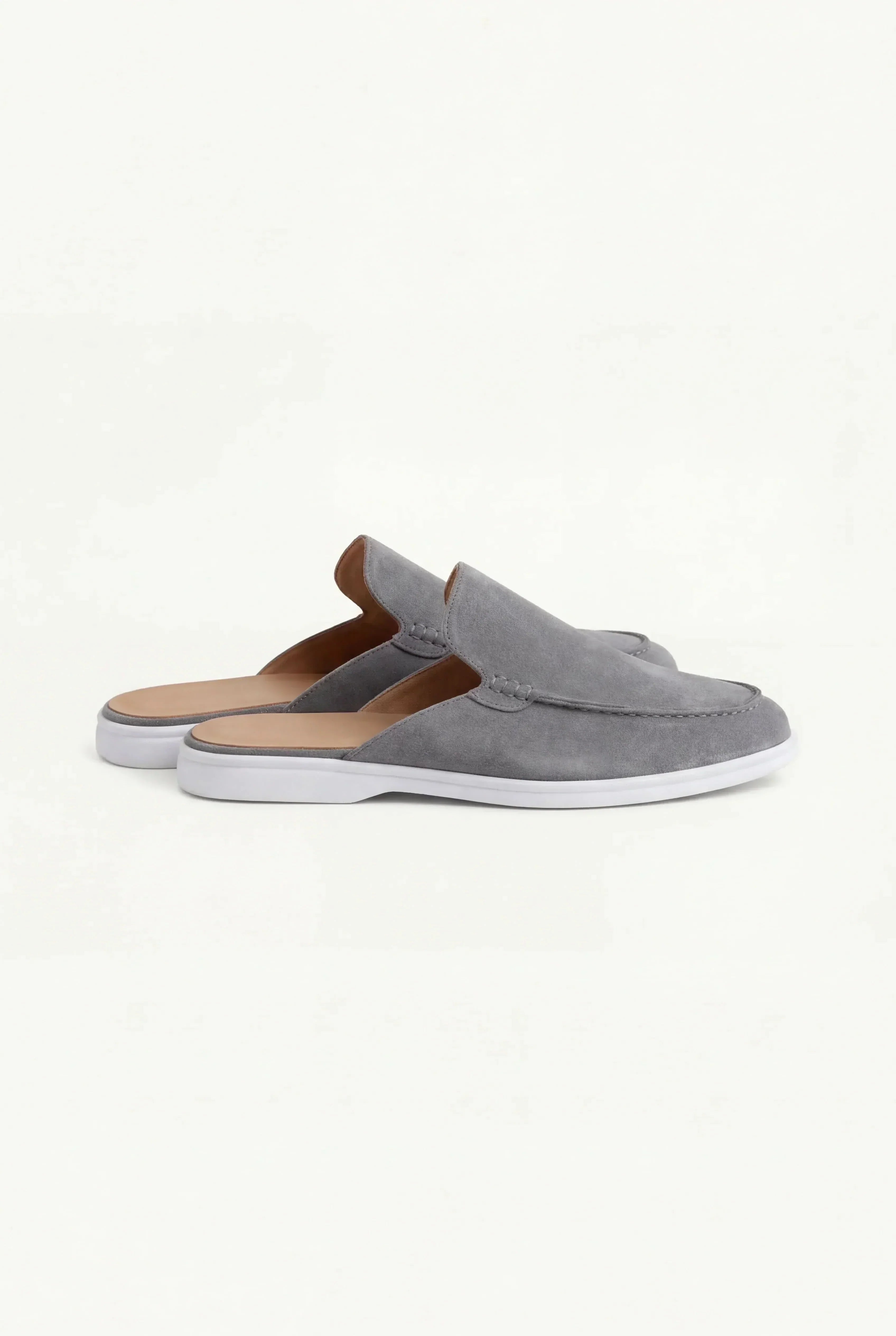 Gray Suede Yacht Mule