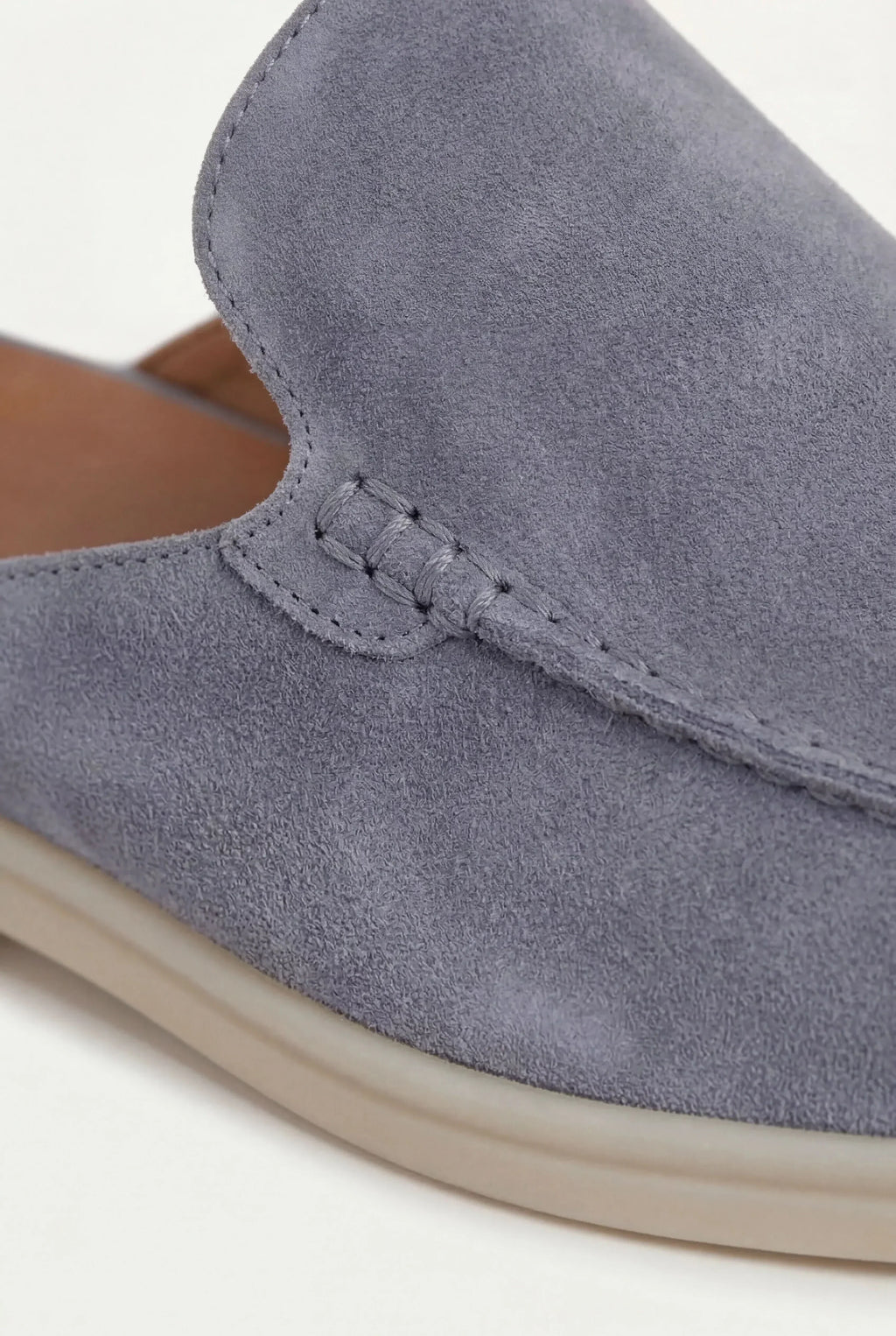 Baby Blue Suede Yacht Mules