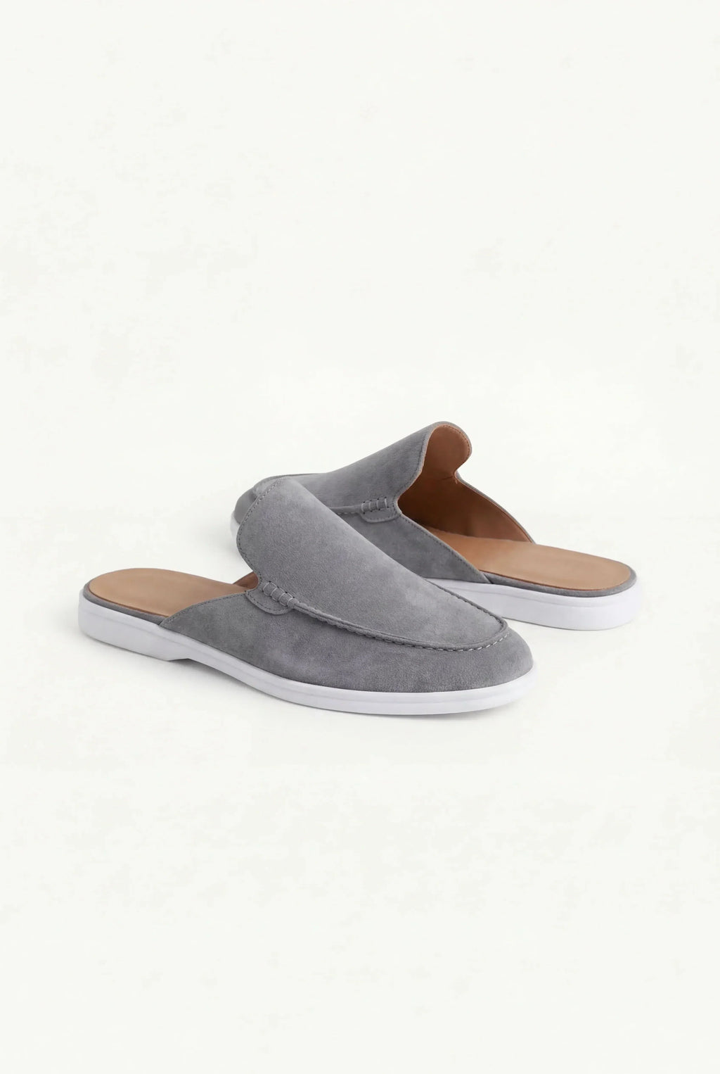 Gray Suede Yacht Mule