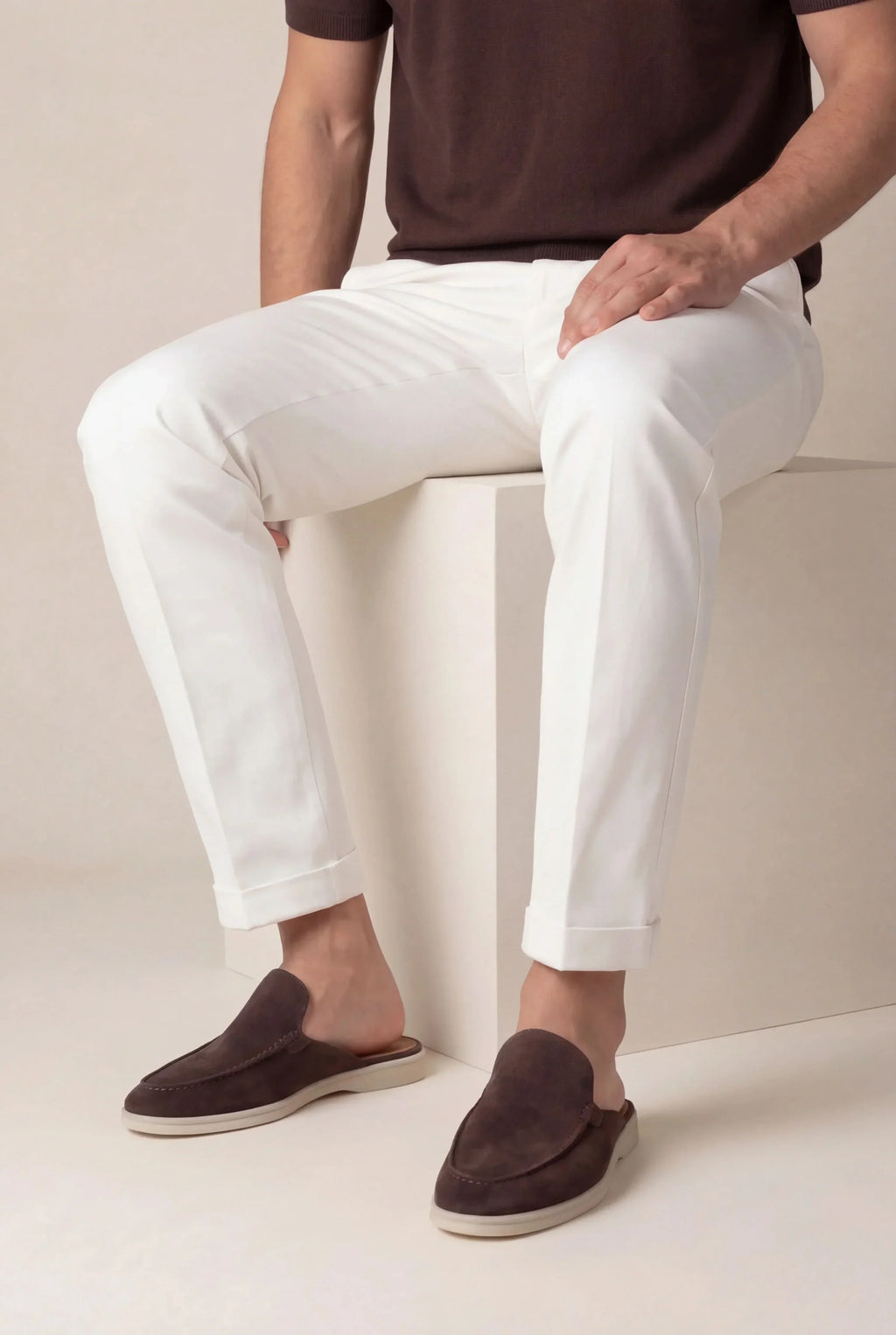 Braun Wildleder Yacht-Mule