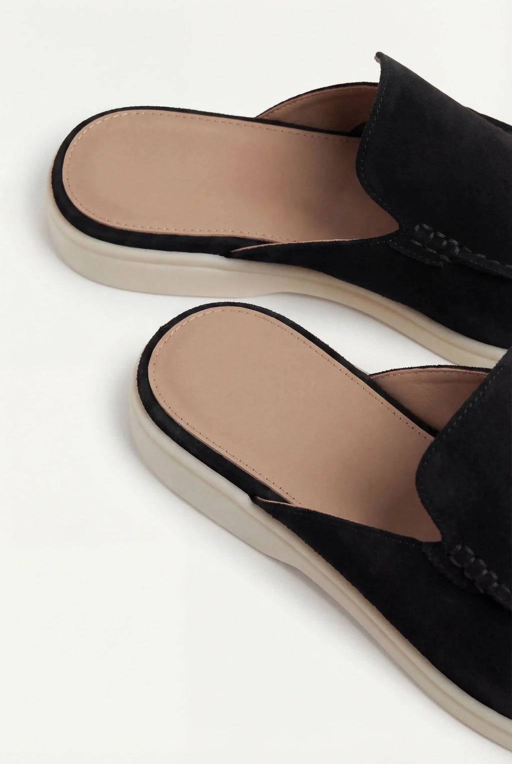 Black Suede Yacht Mule