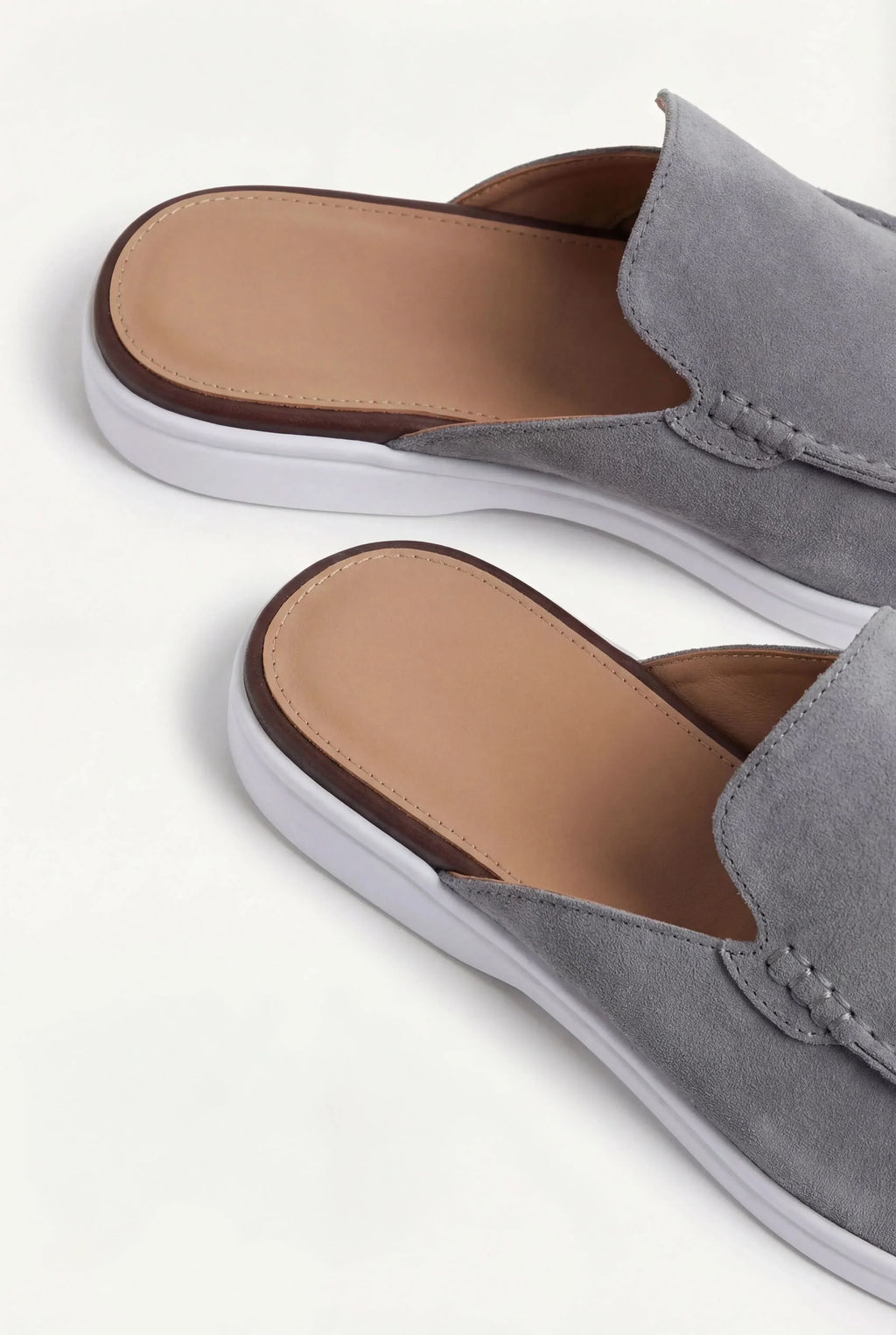 Gray Suede Yacht Mule