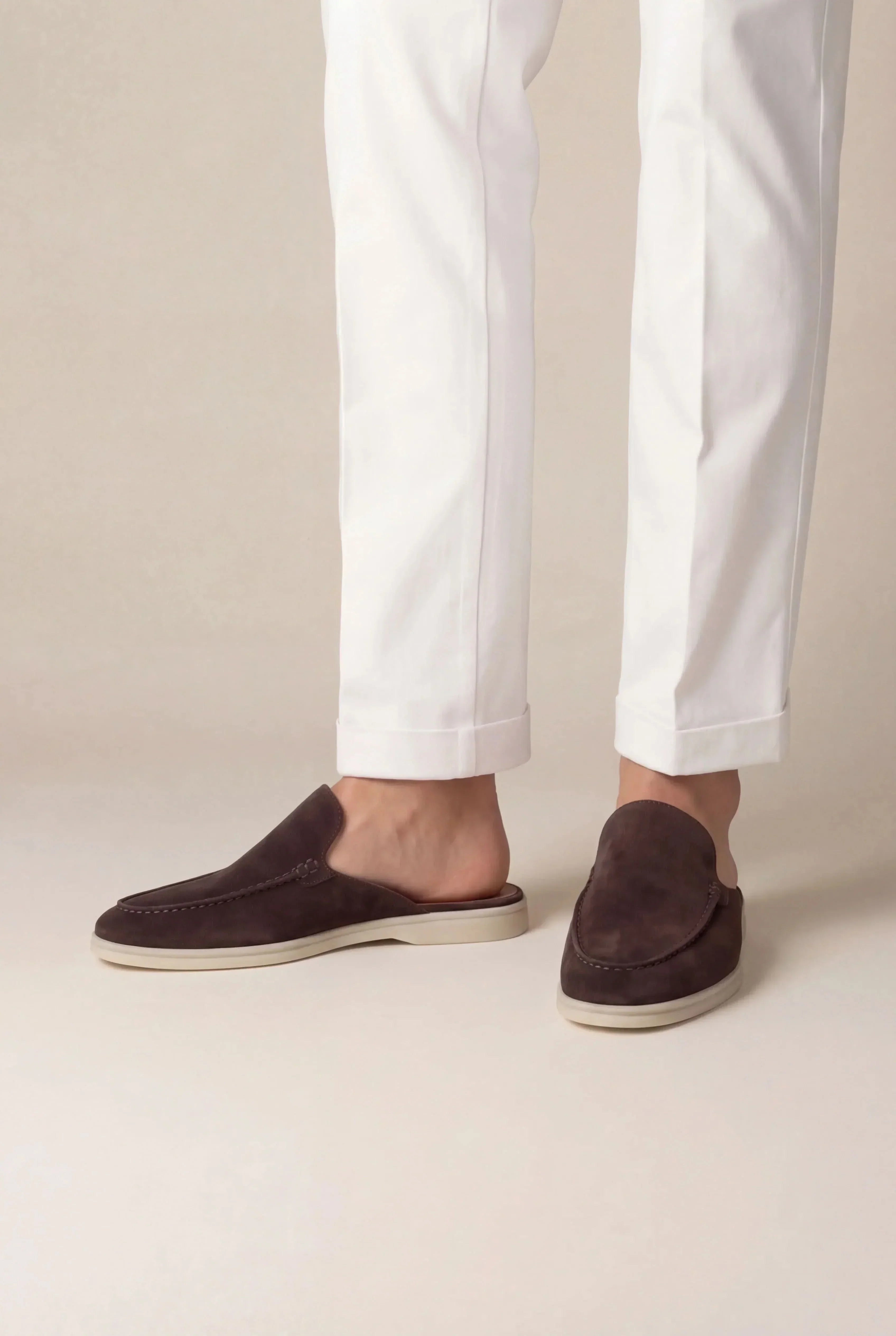 Braun Wildleder Yacht-Mule