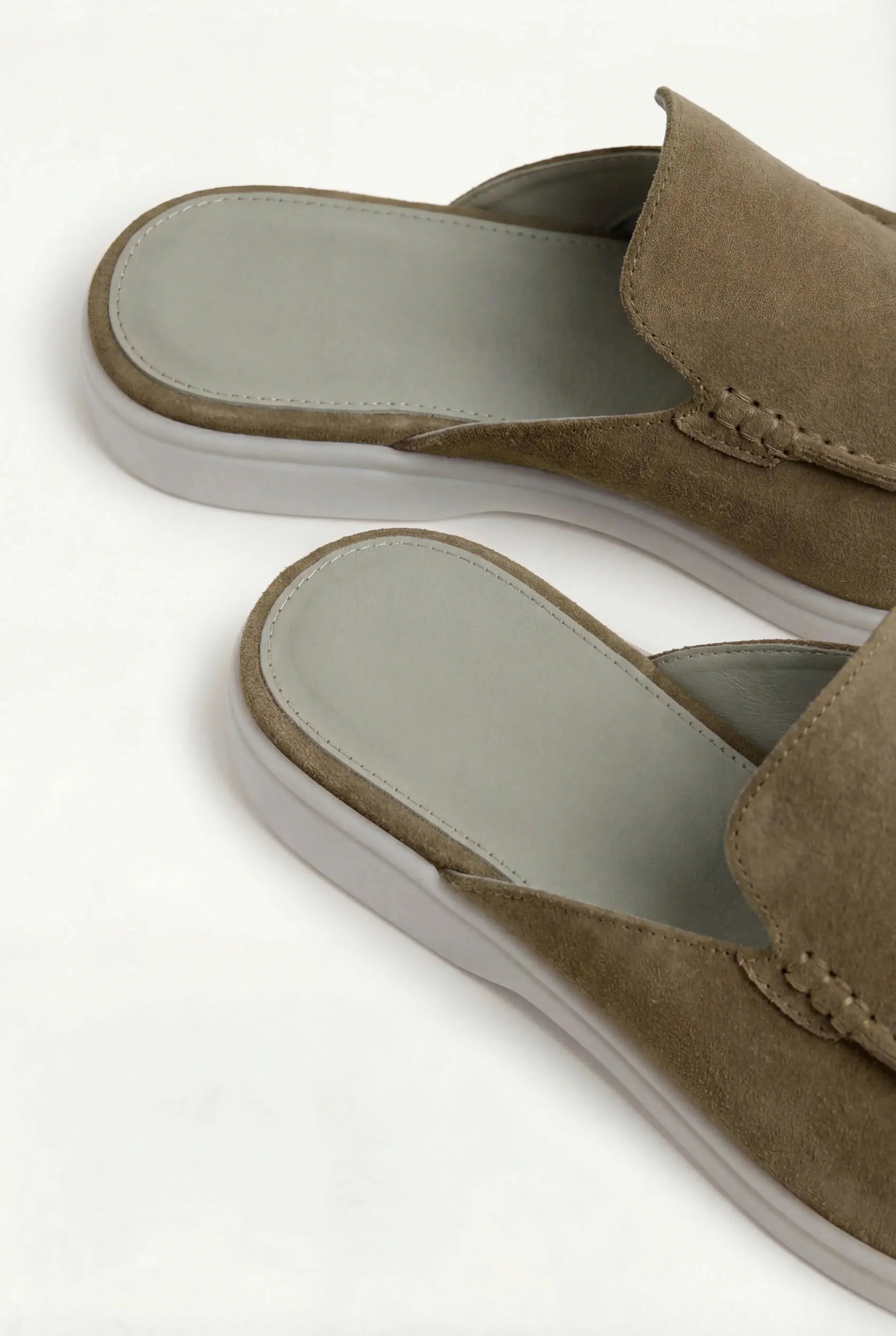 Olive Green Suede Yacht Mule