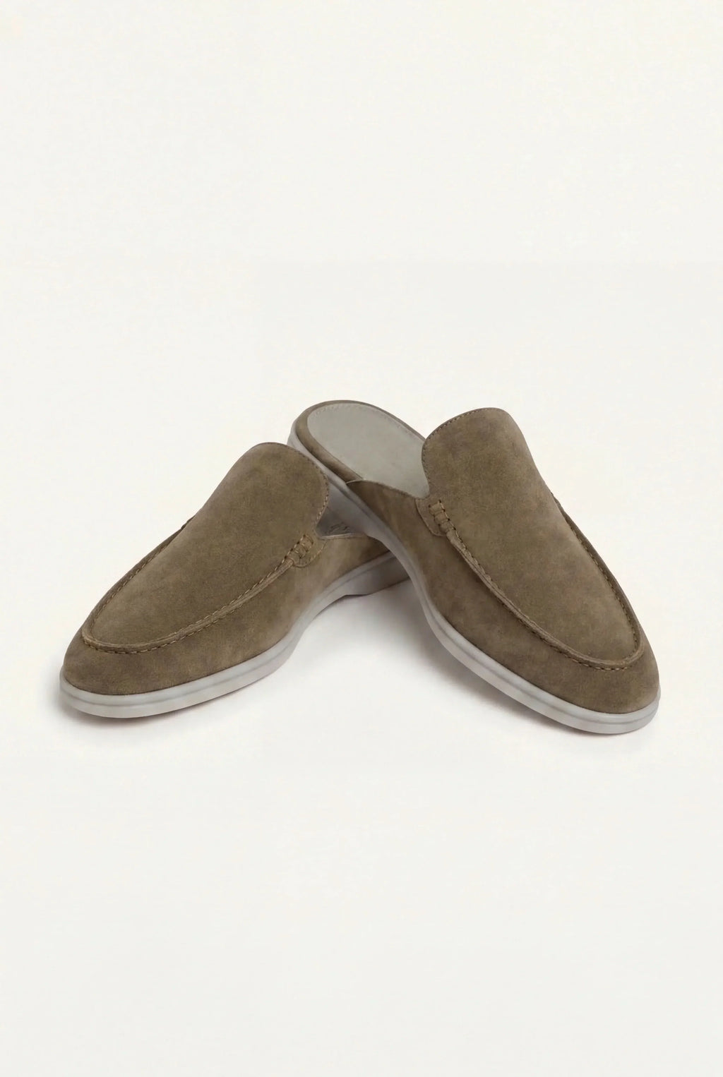 Olive Green Suede Yacht Mule