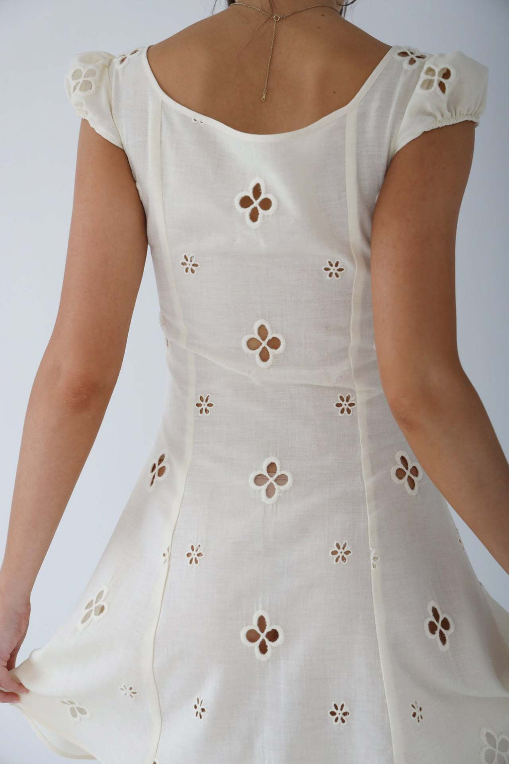 Damen Sommer Cut-Out Hochzeitsgast Midikleid