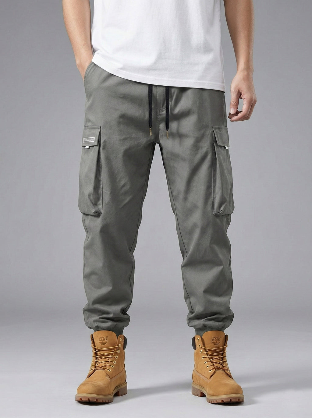 Jogger Tapered Cargo Hose für Herren mit Kordelzug und Bündchen
